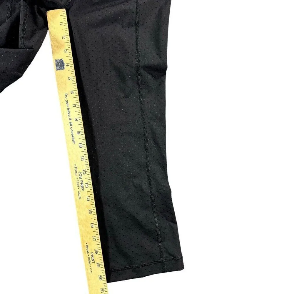 Lululemon Leggings Womens 2 Black Gather Crow Crop II Shine Dot Black Activewear